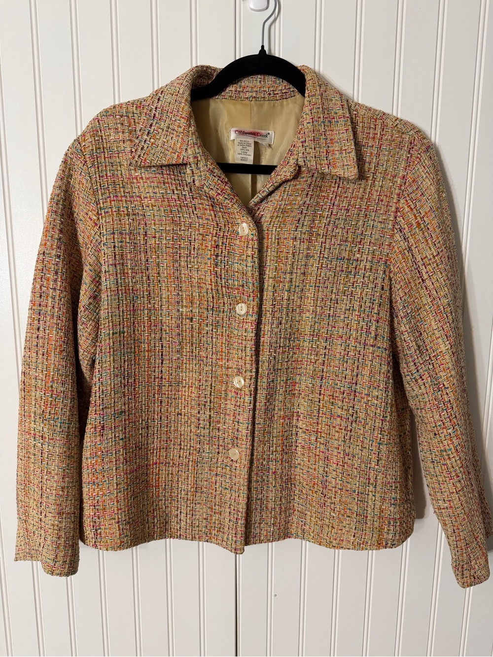 croft & barrow Multicolor Tweed Button-Up Jacket